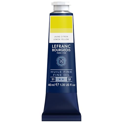 Lefranc Bourgeois 301755 Pintura al óleo fina de calidad, resistente a la luz y de consistencia uniforme, tubo de 40 ml, ideal para lienzos y tableros de pintura, Limon amarillo