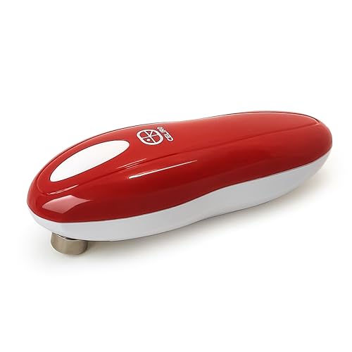 CELIRO A1 電動缶オープナー ワンタッチでスタート・停止 なめらかな切り口 に基づいたコンパクト・コードレスデザイン 赤色