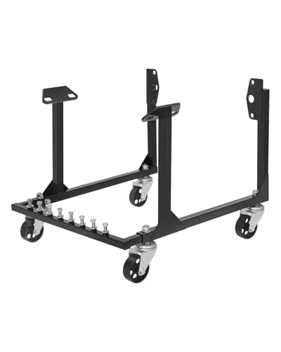 JY PERFORMANCE Rolling Engine Cradle Stand with Wheels Compatible with Chevy Small Block and Big Block Heavy Duty Steel Engine Cradle 750 LBS Capacity