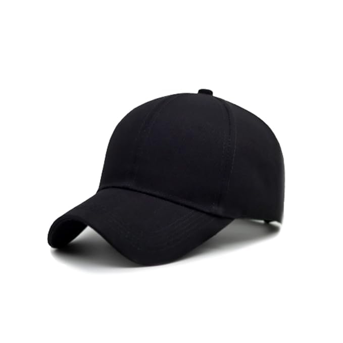 Unisex Cotton Baseball Cap - Stylish and Breathable Cap for Men and Women - Adjustable Buckle for a Ideal for Outdoor Activities Black-image-17
