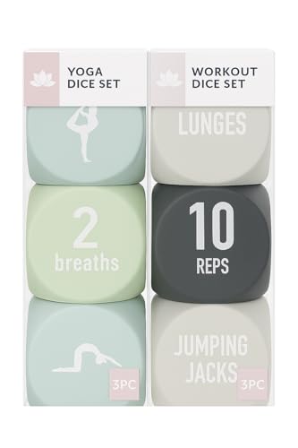 Yoga & Exercise Dice Set Workout Dice for Home Fitness HIIT Strength Moves Cardio Stretching & Breathing | Fun Random Generator for Women Men Couples Beginners&Trainers(Special Edition)