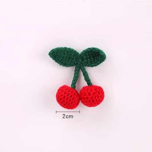 Zhangyihot 4 Pcs Red And Green Sweet Cherry Hair Clips And Hair Ties Handmade Crochet Fruit Hairpins Hair Barrettes Cute Christmas Hair Accessories For Women Girls It'S A Good Gifts Clips And Barrettes thumb #4