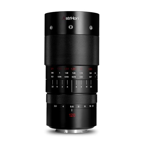 AstrHori 120mm F2.8 2X Macro Lens Full Frame Large Aperture Manual Medium Telephoto Prime Lens Compatible with Canon EF Mount DSLR Cameras