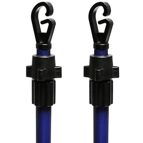 2.6 Meter Telescopic Washing Line Prop Pole Clothesline Heavy Duty Garden Dry Clothes Drying Airer Support Clothes Line Pole Galvanised Laundry Outdoor Washing Line Poles Extenedable To 2.6M Pack Of 2