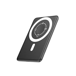 Ultra Slim Power Bank Magnetische für iPhone, A ADDTOP Powerbank Induktives Laden 5000mAh, 20W Schnellladung Wireless Externe Handyakkus Kabelloses Akkupack für iPhone17/16/15/14/13/12, Schwarz