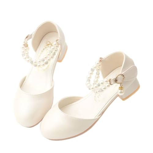 Girls Dress Shoes Mary Jane Flower Girl Low Heels Princess Shoes for Wedding Party 5531