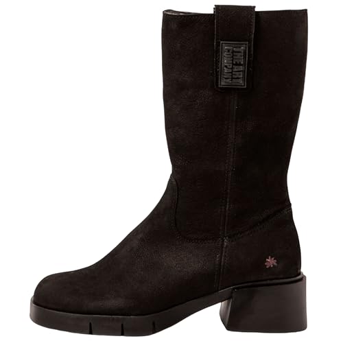 Bottes femme ART Varsovie 1286 cuir nubuck noir haute qualité et finitions soignées