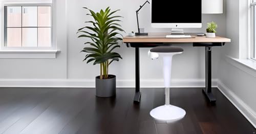 Image of We're it Ergonomic Standing Desk Stool - Height Adjustable Wobble Active Seating Chair for Sit Stand Desks, 22.5-29.5 Inches, Grey