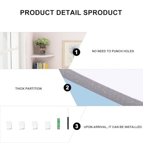 Estante de esquina triangular YARNOW de PVC blanco para almacenamiento de pared 5