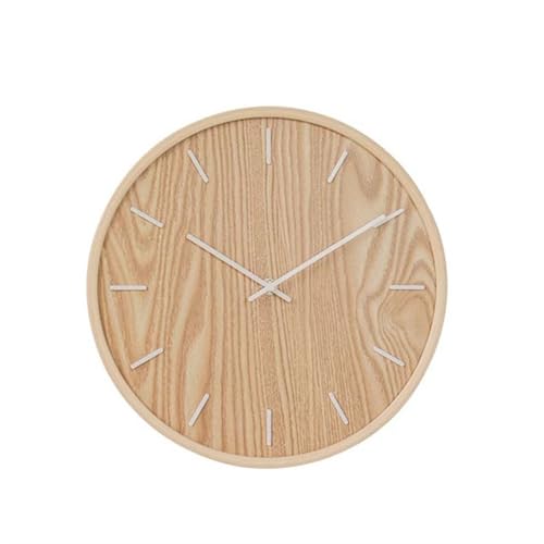 Horloge murale en bois massif moderne et silencieuse pour salon