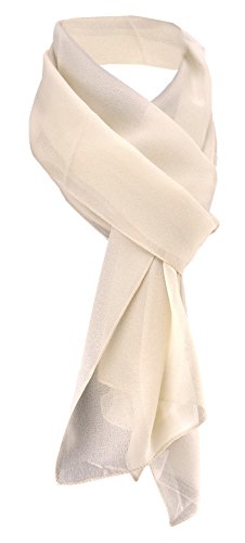 TigerTie Damen Chiffon Halstuch beige sandfarben Uni Gr. 160 cm x 36 cm - Schal