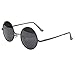 Produktbild SANWOOD Männer Damen Runde Metallrahmen Sonnenbrille Brille schwarz Objektiv
