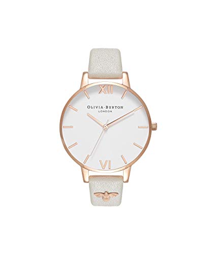 Olivia Burton Reloj Analógico de Cuarzo para mujer con Correa en piel Gris - OB16ES13