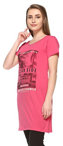 Image of In Love Women's Printed Cotton Plus Size Longline T-Shirt Half Sleeve with Pockets Pack of 2