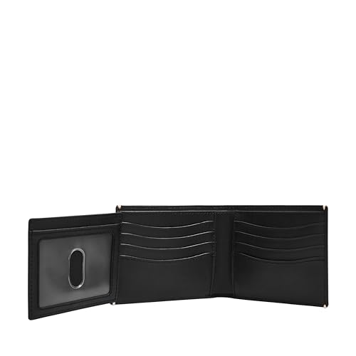 Image of Fossil Men's Wallet, Westover Leather Bifold Flip ID Wallet for Men, Black