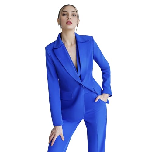 TIANMEI 3 Pieces Women Suits Peak Lapel Business Tuxedo for Women Single Breast Work Lady Outfits Slim Fit Blazer Vest Pants2