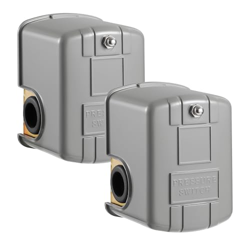 Sevenjungle 40-60 Psi Water Well Pressure Switch, 1/4" Female NPT, Adjustable Cut-In/Out, Jet/Submersible Pump Compatible. - 2 Pack