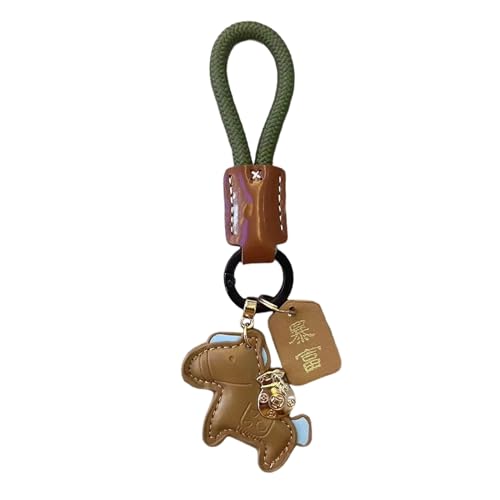 Llavero de cuero con diseño de caballo | Llavero con colgante del Año del Caballo 2026, llavero de coche de, para mujeres, hombres, familiares, amigos, mochila, bolso, viajes, viajes al aire