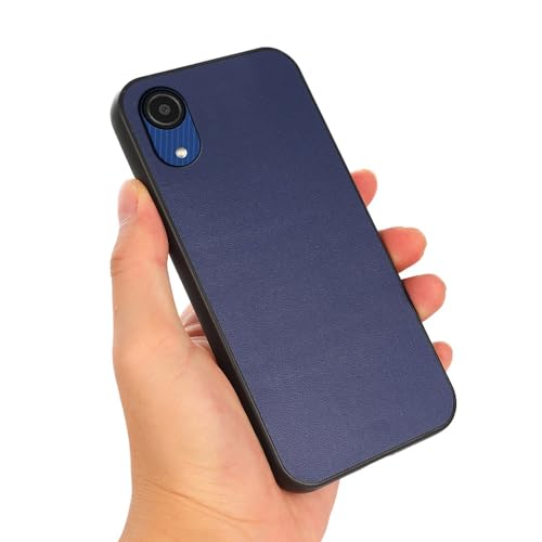 Coque Samsung A03 Core en cuir véritable bleu nuit chic