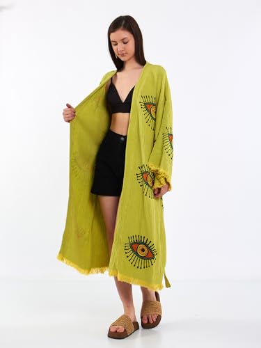 Image of Evil Eye Kimono Robe - Beach Kimono Coverups for Woman