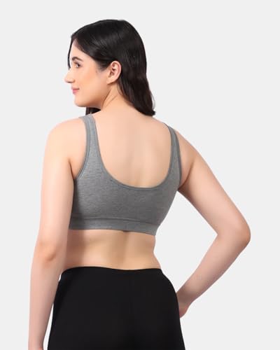 Image of Lavos Bamboo Cotton Comfort Sleeping Bra for Women, Slip On Bras to Wear at Home, Non-Padded & Non-Wired Sports Bras, Full /High Coverage, Soft Comfortable & Breathable Broad Strap Bra (Pack of 2)