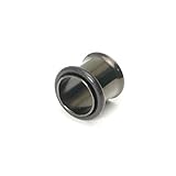 [HSP] ブラック シングルフレア イヤレット 00G ボディ ピアス ホール プラグ 316L サージカル ステンレス