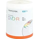 Memorex DVD-R 16x 4.7GB 100 pack Spindle White Inkjet Printable