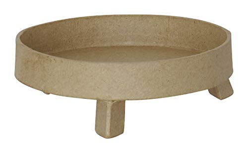 Clairefontaine ES Décopatch HD063C - Soporte de papel marrón maché 12,5 x 12,5 x 4 cm, hueco de 3 patas redondas