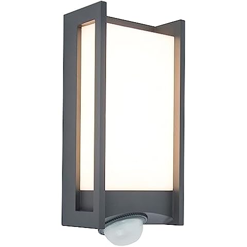 LUTEC Qubo LED Outdoor Wall Light with Motion Sensor Cover