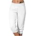 TANGNADE Women's Sweatpants Yoga Lounge Loose Casual Pants Bottom Sweat Pants for Women with Pockets Sports Clothes Stretchy Capris for Women White L