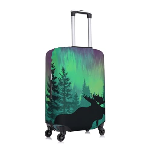 Moose Forest Elastic Travel Luggage Cover, Washable Spandex Suitcase Protector, Anti-Scratch Fits 18-32 Inch3