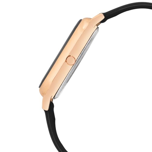 Image of PAPIO Rectangle Dial Analog Women's Fashion Wrist Watches, Silicone Strap, Quartz Movement