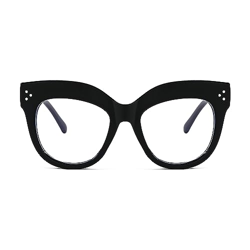 Image of FEISEDY Cat Eye Blue Light Glasses Oversized Vintage Chunky Computer Glasses for Women Hipster Party B0026