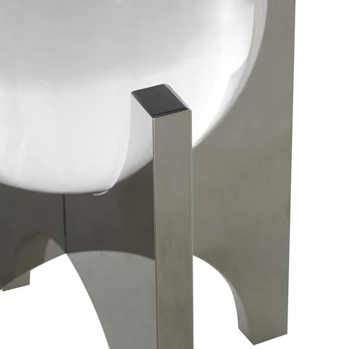 Escultura decorativa geométrica de vidrio plateado 5x5x8 in miniatura 6