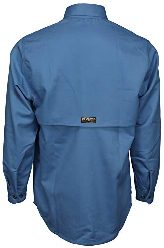 Image of MCR Safety Summit Breeze Flame Resistant FR Long Sleeve Shirt, 7-Ounce Cotton, Vents, Men's Work Shirt, Blue, X-Large Tall