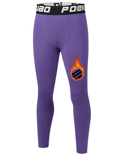 Boys Thermal Compression Pants Youth Fleece Lined Sports Base Layer Leggings Kids Athletic Tights Cold Weather Gear2