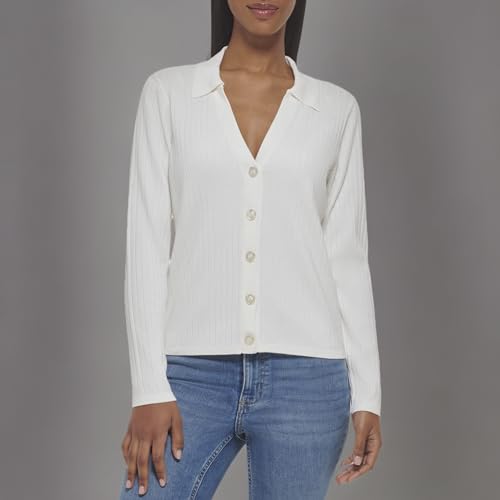 Image of Calvin Klein Women's Rib Cardi Button Front