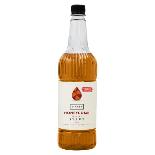 Simply Sugar Free Honeycomb Syrup Low Calorie Vegan & Nut Free Flavoured Syrup for Coffee Cocktails & Baking (1 Litre)