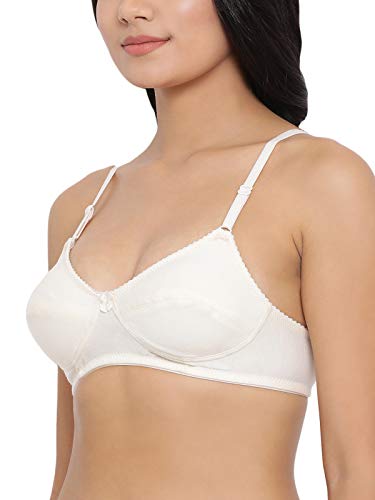 Image of Clovia Women's Cotton Spandex Solid Non-Padded Full Cup Wire Free Everyday Bra in Beige