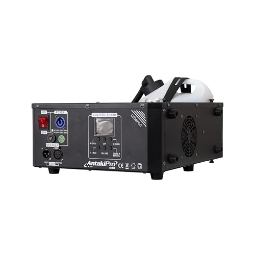 Máquina de humo 1500W con luces LED RGB, alta salida de humo 33,000 cu ft/min, altura de spray 6–8 metros, control DMX y remoto, tanque de 2.5L para efectos en escenario y fiestas miniatura 4