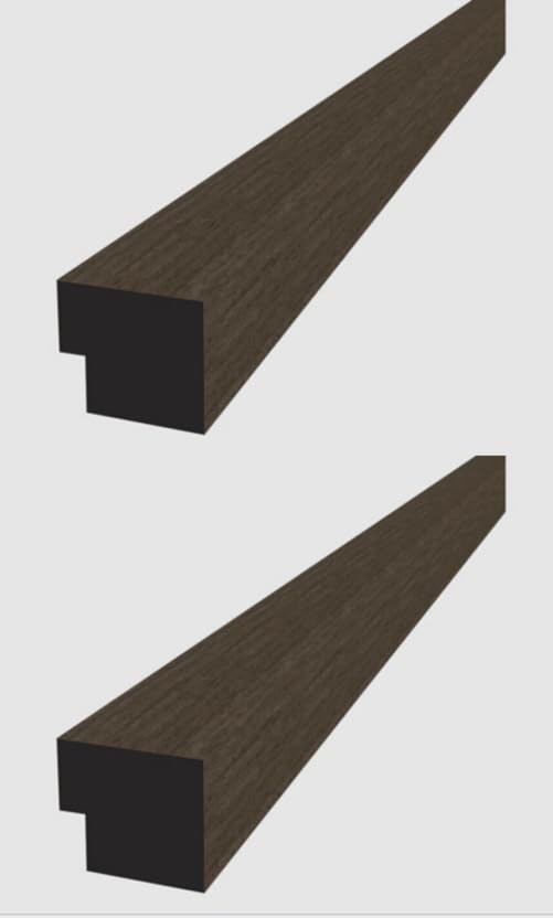 Acoustic Slatted Wall Panel Decorative Slat 3D Timber Oak Natural - 2400mm x 600mm (End Trim x2 Dark Oak 2400x30mm) โ image 1