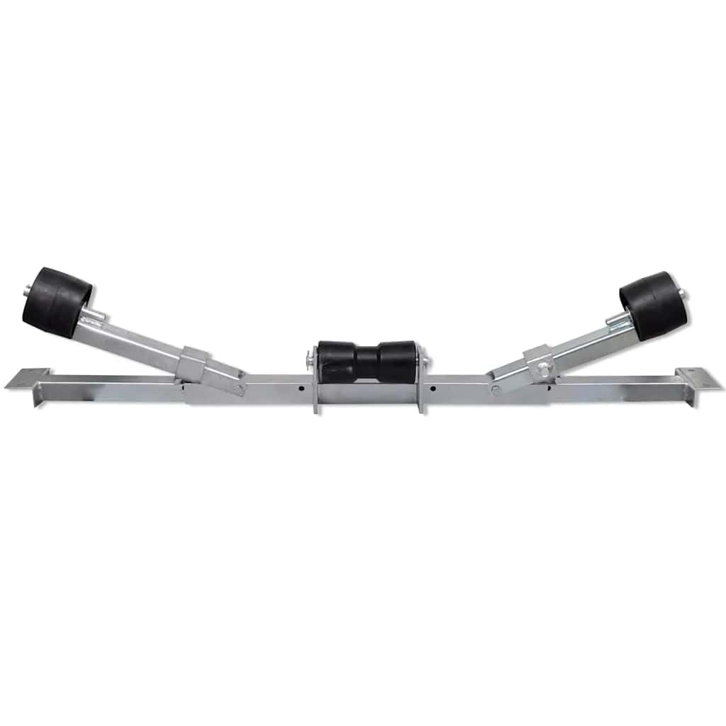 Zentrierhilfe untere Stütze für Bootsanhänger mit Kielrollen aus Stahl, verstellbar 80-124 cm Breite, Tragkraft 800 kg, ideal für Trailer, Slipwagen und Wasserfahrzeug Transport