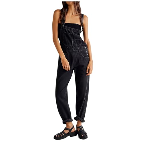 Didadihu Damen Overall aus Jeans | Straight Wide Leg Latzhose mit...
