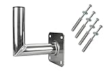 GALLUNOPTIMAL Aluminium Wandhalter 20 cm INKL Montageset & Mastkappe für Satelliten-Schüssel | Satelliten-Anlage | SAT-Halterung | SAT-Antenne 200 mm