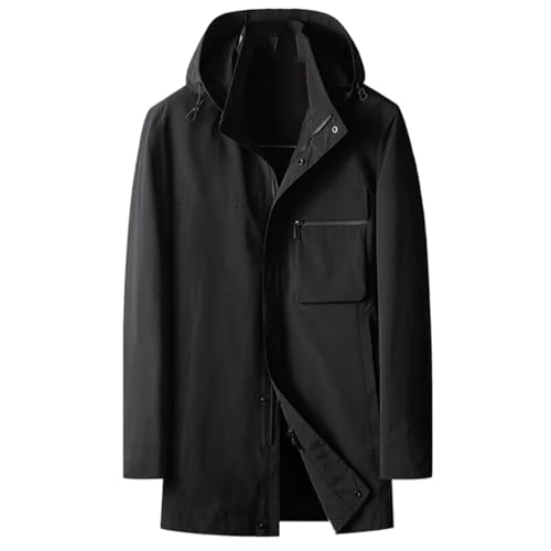 WHSZEDZB Men's Hooded Windbreaker, Korean Style Business Casual Coat, Spring