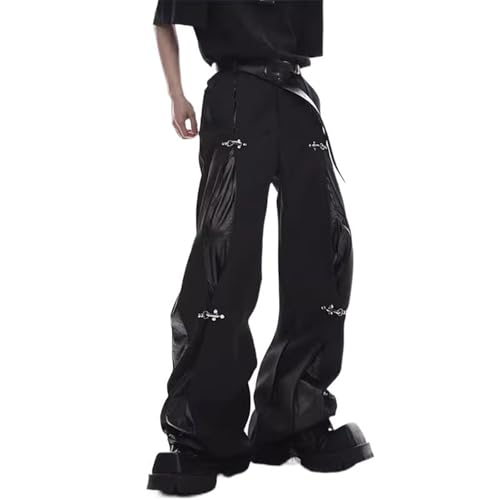 Pantalon cuir décontracté large GUOYUXIAO pour vos sorties urbaines