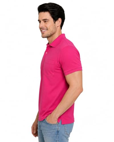 Image of INKKR Men's Polo Neck Half Sleeve Cotton Blend Regular Fit T-Shirt With Pocket