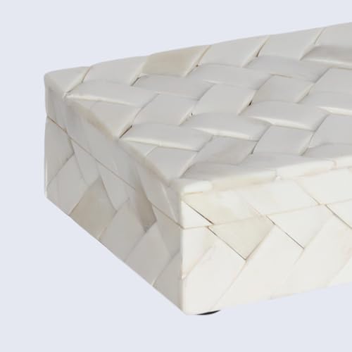 Image of Handicrafts Home Decorative Keepsake Box 8x5 - Small Organizer Box with Lid, Boho Decorative Storage, Retro Memory Box, Unique Coffee Table Decor, Jewelry or Trinket Box, Modern Shelf Decorative Box