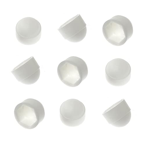 Pro Bamboo Kitchen 24 Stück Schraubenmutter-Schutzkappe Weiß Sechskantkuppel Nylon Bolzen Mutter Schutzabdeckung M8 x 14 mm Cover