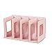 Elonglin Etagère De Rangement Organisateur de Bureau Table Multi-Couches Module De Classement DIY Bois Rangement de dossiers Bibliothèque Bureau Salle d'étude Classeur A4 CD Magazine 34*16*18CM Rose